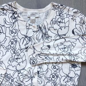 LOFT ANN TAYLOR Small Floral Button-Down Cardigan